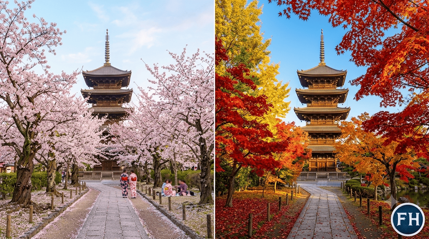 Japan Autum Vs Spring